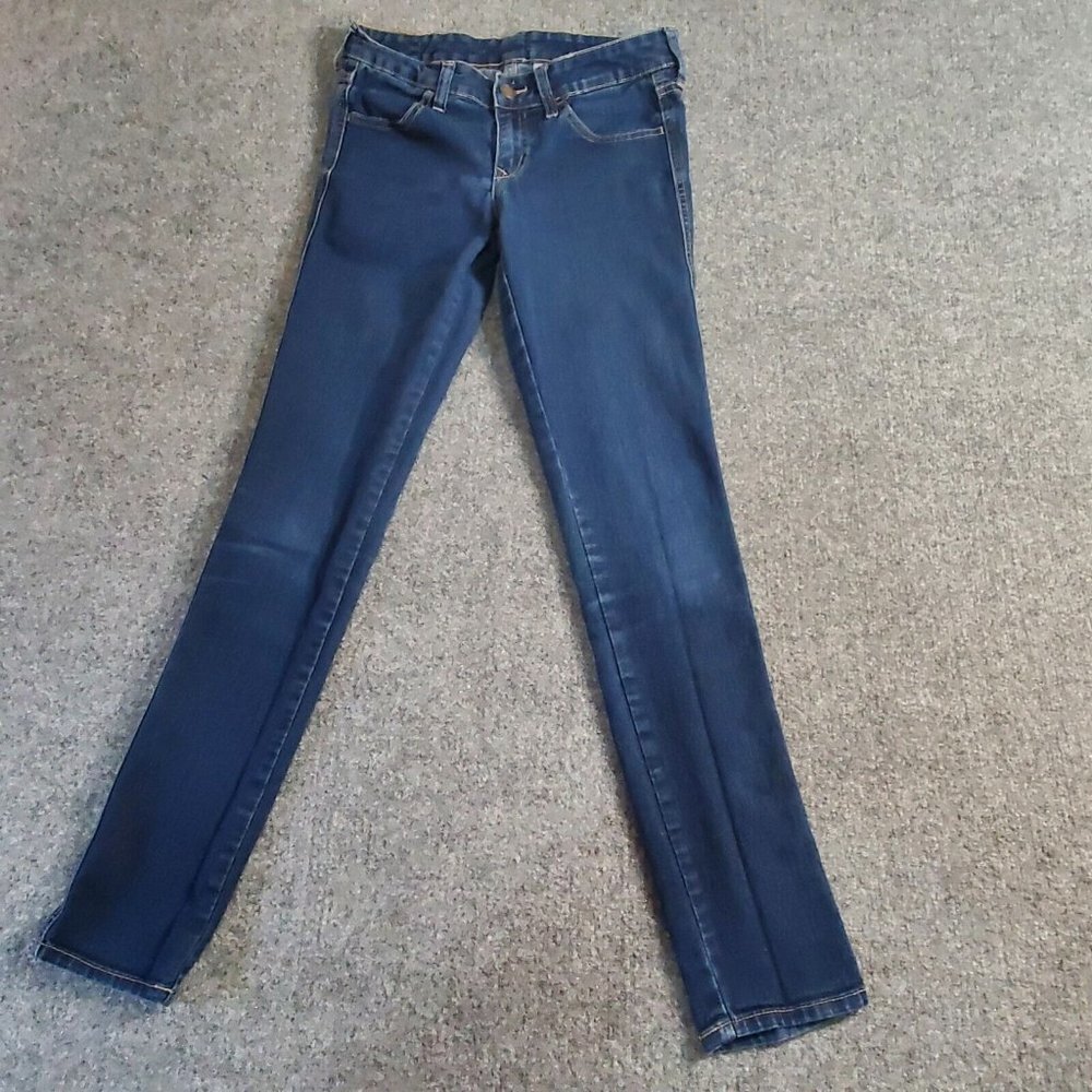 H&M Denim Jeans Womens Blue Skinny Low Waist Stretch Retro Size 27x32